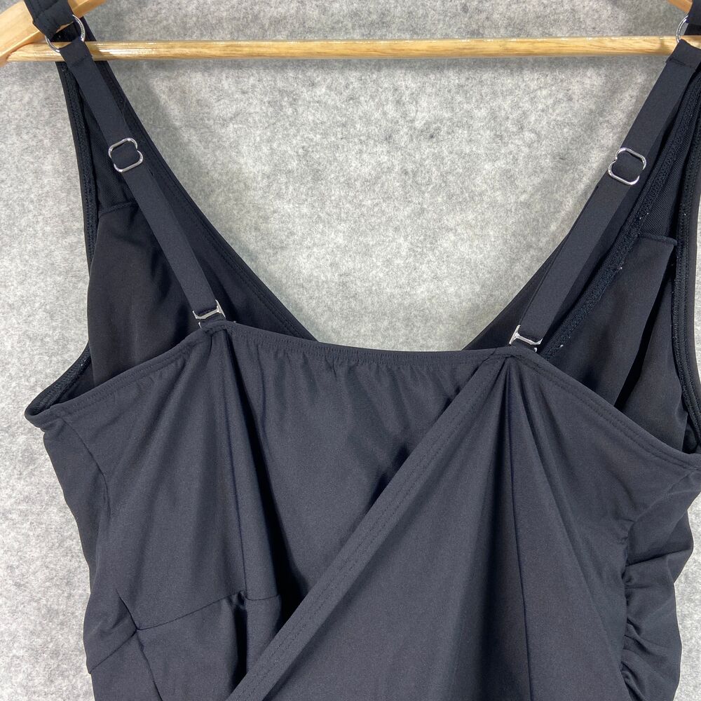 Birdsong Bondi Wrap Underwire One Piece Black Swimsuit V Neck‎ Womens 14 D/DD - Picture 10 of 13